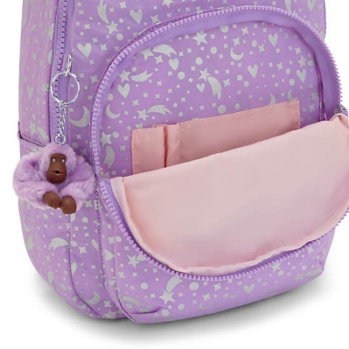 Kipling Seoul Small Printed Tablet Backpacks Purple | USA-60GOKE