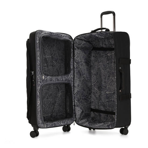 Kipling Spontaneous Large Rolling Suitcases Black | USA-31AOGV