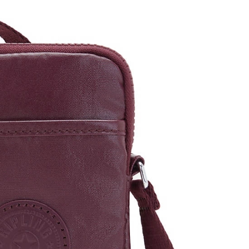 Kipling Tally Metallic Phone Bags Burgundy | USA-80SOFE