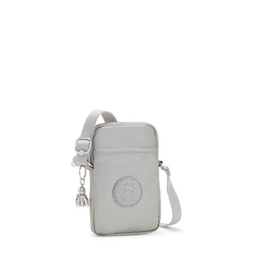 Kipling Tally Metallic Phone Bags Silver | USA-65HFES