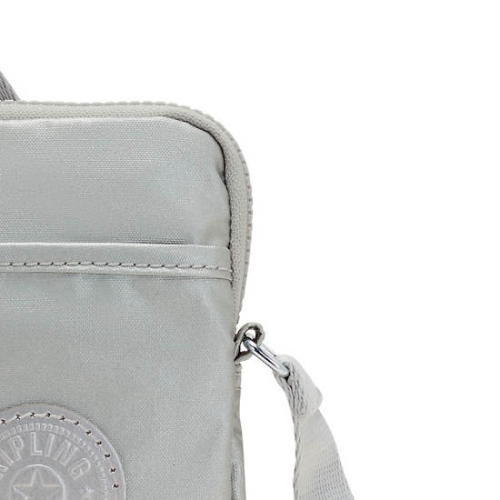 Kipling Tally Metallic Phone Bags Silver | USA-65HFES