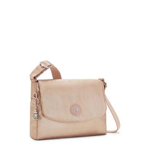 Kipling Tamia Metallic Crossbody Bags Gold | USA-07ILEZ