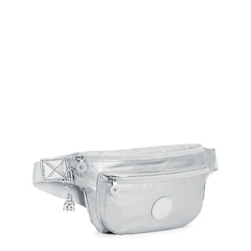 Kipling Yasemina Extra Large Metallic Waist Pack Pouches Silver | USA-21JNAC